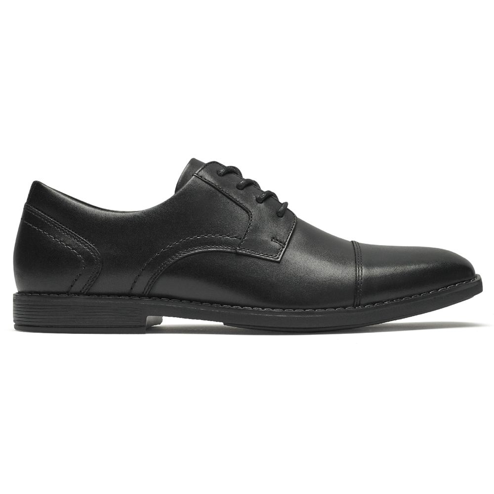 Pantofi Oxford Barbati Rockport Slayter Cap Toe Blucher Negrii - Romania 0538-NEWHV